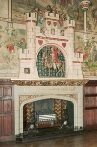 Innenansicht, Detail eines Kamins, Cardiff Castle, Wales, ca. 1875 von Unbekannt