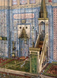 Innenansicht der Rüstem-Pascha-Moschee, Konstantinopel, ca. 1890-1900