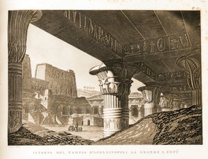 Innere Ansicht des Tempels von Apollinopolis in Edfu, Ägypten - Illustration aus dem Atlas von Ägypten