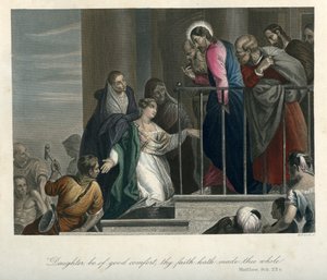 Jesus heilt eine Frau mit Blutfluss - Bibel, Neues Testament von Unbekannter Künstler