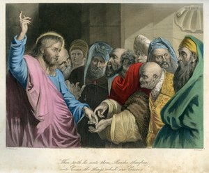 Jesus hält die römische Münze - Bibel, Neues Testament von Unbekannter Künstler