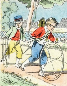 Spiel: Die Reifen - Kinderunterhaltungsalphabet ca. 1890 (Lithographie)