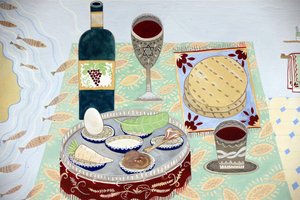 Jüdisches Museum der Schweiz, Basel, Ein Tisch für ein Pessach-Seder (Foto) von Unbekannt
