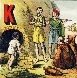 K: Kabylie. Kabylie ist ein Land in Afrika. Es wird von Kabyles bewohnt - Gravur aus Alphabet geographique. Guerin-Muller et Cie, Verleger, Paris von Unbekannt