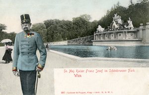 Kaiser Franz Joseph im Schlosspark Schönbrunn von Unbekannter Künstler