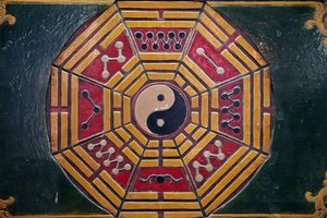 Khanh Van Nam Vien Taoistische Pagode. Yin-Yang-Symbol. Ho Chi Minh Stadt. Vietnam