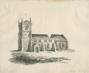 Kings Bromley Church: Sepia-Zeichnung, undatiert [ca. 1770] von Unbekannt