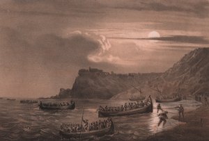 Landung der ersten Flotte von Garibaldis Männern bei Fort Scilla, Kalabrien von William M. Timlin