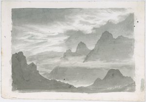 Schichten von Stratus, die Berghänge umwinden, ca. 1803-1811 von Unbekannter Künstler