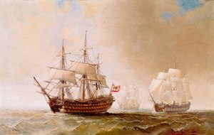 Das spanische Schiff San Hermenegildo in der Schlacht von Trafalgar am 21.10.1805 von Unbekannter Künstler