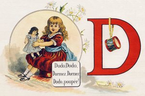 Buchstabe D: Schlafende Puppe (Illustration aus „ABC L