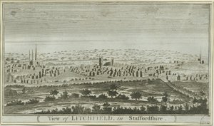 Lichfield - Südwestansicht: Radierung, nd [ca. 1780-85] von Unbekannt