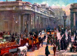 London - Bank of England, frühes 20. Jahrhundert von Unbekannter Künstler