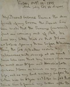 Lord Nelsons letzter Brief an Emma Hamilton, geschrieben von der 