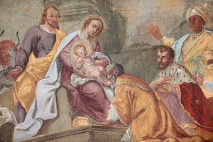 Loreto-Kirche; Jesus und die Weisen, Fresko, Prag, Tschechische Republik von Unbekannt