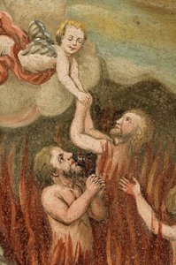 Lüsen (Luson) im Lüsner Tal unter der Plose bei Brixen, Südtirol, Alto Adige, Italien. Kirche St. Georg, Erlösung des Fegefeuers von Unbekannt