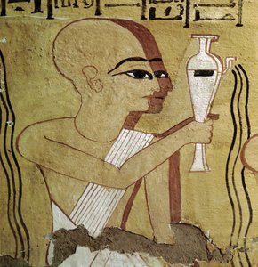 Luxor Theben: Deir el Medineh, Nekropole der Handwerker. Priester bei der Reinigung. Grab der 19. Dynastie von Leopold Blonder