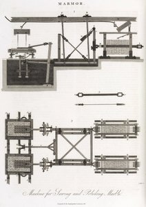 Maschine zum Sägen und Polieren von Marmor