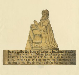 Madeley Kirche - Denkmal für Robert Hawkins von Unbekannt