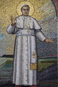 Madonna della Scala Benediktinerabtei, Noci, Apulien Mosaik darstellend Papst Pius X., Noci, Italien von Unbekannt