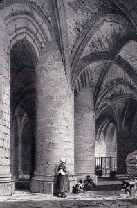 Manche Nr. 020, Museum von Avranches, „Die Krypta des Mont St Michel“, von Sechan (1842) von Unbekannt