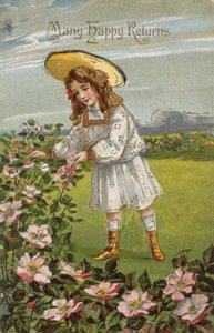 "Viele glückliche Rückkehr", viktorianische Geburtstagskarte