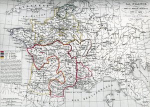 Karte von Frankreich zur Zeit von König Karl VI.