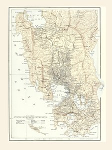 Karte von Manila, Philippinen und dem Kriegsschauplatz während des Spanisch-Amerikanischen Krieges von 1898