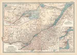 Karte von Quebec, Kanada, ca. 1900 von Unbekannter Künstler