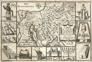 Karte der Reise der Israeliten seit ihrem Auszug aus Ägypten von Unbekannter Künstler