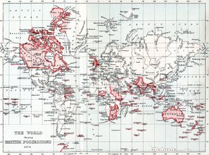 Weltkarte mit britischen Besitzungen im Jahr 1904 von Unbekannt