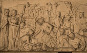 Marmorrelief mit der Geschichte des Buren-Treks, Voortrekker-Denkmal zu Ehren der Buren, Pretoria, Südafrika, Afrika von Unbekannter Künstler