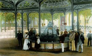 Medizin. Chomel-Quelle in Vichy, Frankreich. Postkarte, Frankreich, ca. 1900. von Unbekannter Künstler