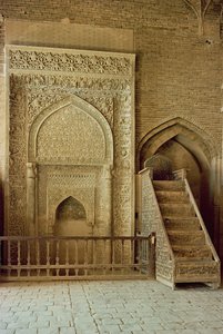 Mihrab (Gebetsnische) und Minbar (Kanzel) im Sultan Uljaitu Raum, wahrscheinlich 13./14. Jahrhundert von Unbekannt