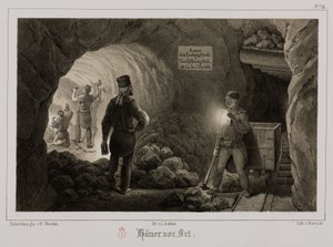 Bergbau, Metallerze Bergleute, Deutschland, ca. 1851
