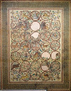 Mosaik von Quabr Hiram vom Boden des zentralen Schiffs der Kirche St. Christopher, 575