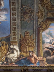 Mythologische Figuren. Gemaltes Dekor von François Perrier von Unbekannt