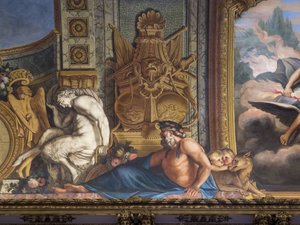 Mythologische Figuren. Gemaltes Dekor von François Perrier von Unbekannt