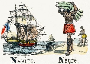 N - Navire Nègre - Kinderunterhaltungsalphabet ca. 1890 (Lithographie)