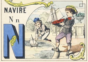 N: navire - Spiele Alphabet, ca. 1890