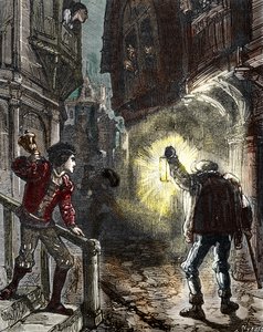 Nachtwächter bewachen die Straßen von Paris im Mittelalter und in der Renaissance