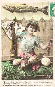 Alte Postkarte/Aprilfisch von William M. Timlin