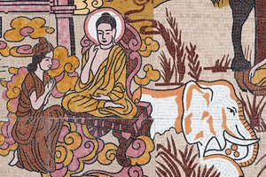Ong Nui buddhistische Pagode, Wandfresko, Das Leben des Buddha, Quy Nhon, Vietnam, 2019 von Unbekannt