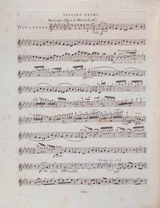 Seite der Partitur für die erste Violine der Oper Jessonda von Louis Spohr