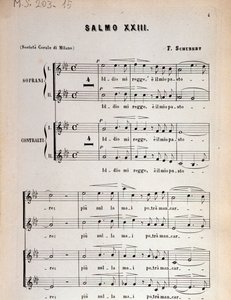 Seite der Partitur von Psalm 23, op 132, D 706 von Franz Schubert