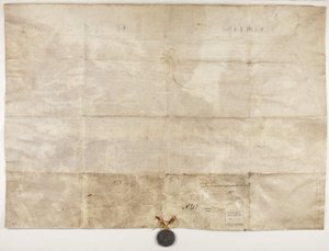 Päpstliche Bulle zur Bestätigung der Charta von Bischof Henry Wardlaw, verso
