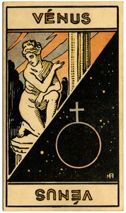 Paranormal. Astrologie. Venus (Planet). Astrologische Karte aus: Le Tarot Astrologique, von Georges Muchery, Frankreich von Unbekannter Künstler