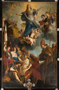 Pfarrkirche (Parochiekerk Onze-Lieve-Vrouw). Innenraum. Hochaltar. Gemälde von Unbekannter Künstler