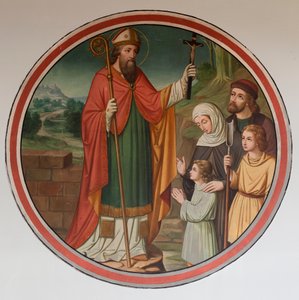 Pfarrkirche (Sint-Denijs-Boekel, Parochiekerk Sint-Denijs). Südschiff. Ein Wandgemälde von Unbekannter Künstler