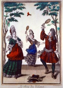Menschen spielen Badminton